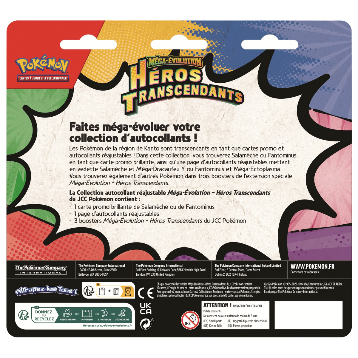 Pokémon Tripack Autocollant Fantominus Héros Transcendants (FR)