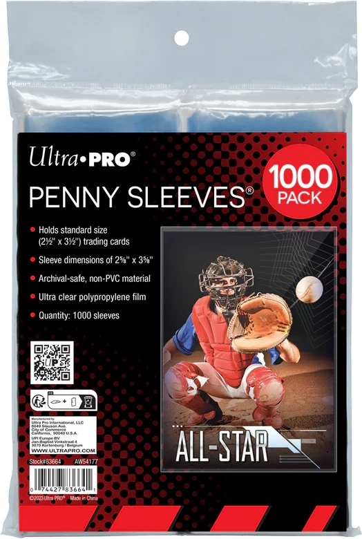 Ultra Pro Penny Sleeves Transparent 1000pcs 64x89mm