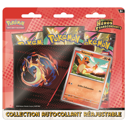 Pokémon Tripack Autocollant Salamèche Héros Transcendants (FR)