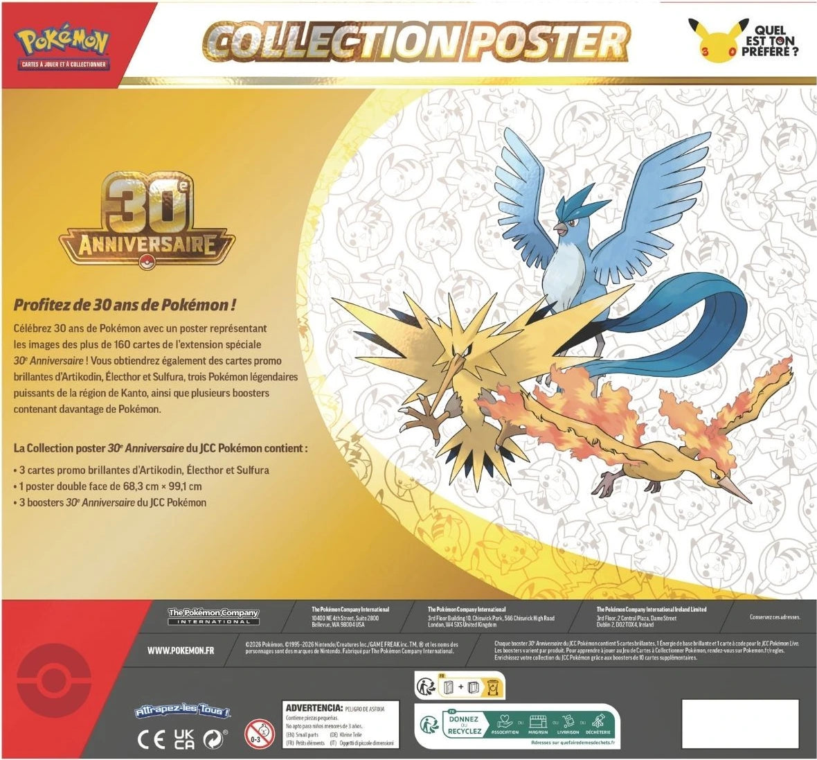 Pokémon 30th Celebration Poster Collection (FR) - back