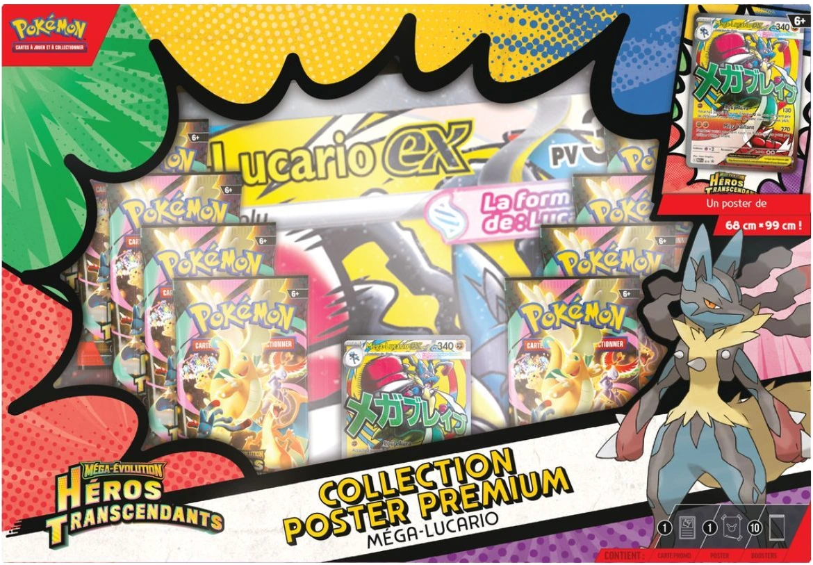 Pokémon Ascended Heroes Premium Poster Collection Mega Lucario ex (FR)