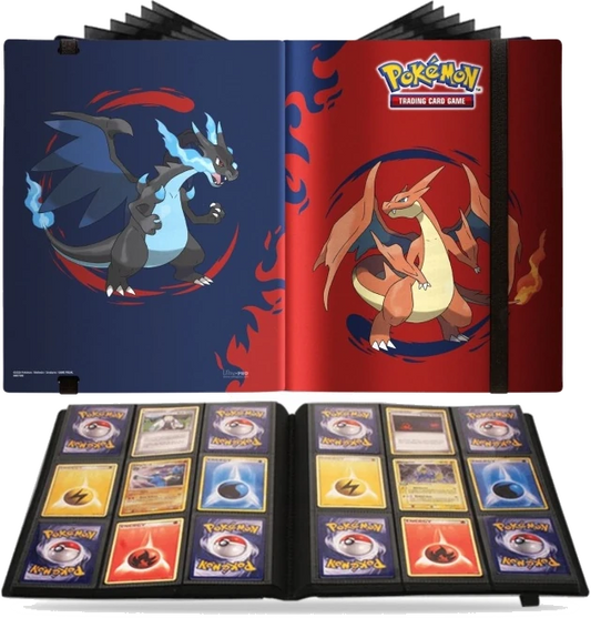Ultra Pro Pokémon TCG Mega Charizard X & Y 9-pocket PRO-Binder - open, 9-pocket pages