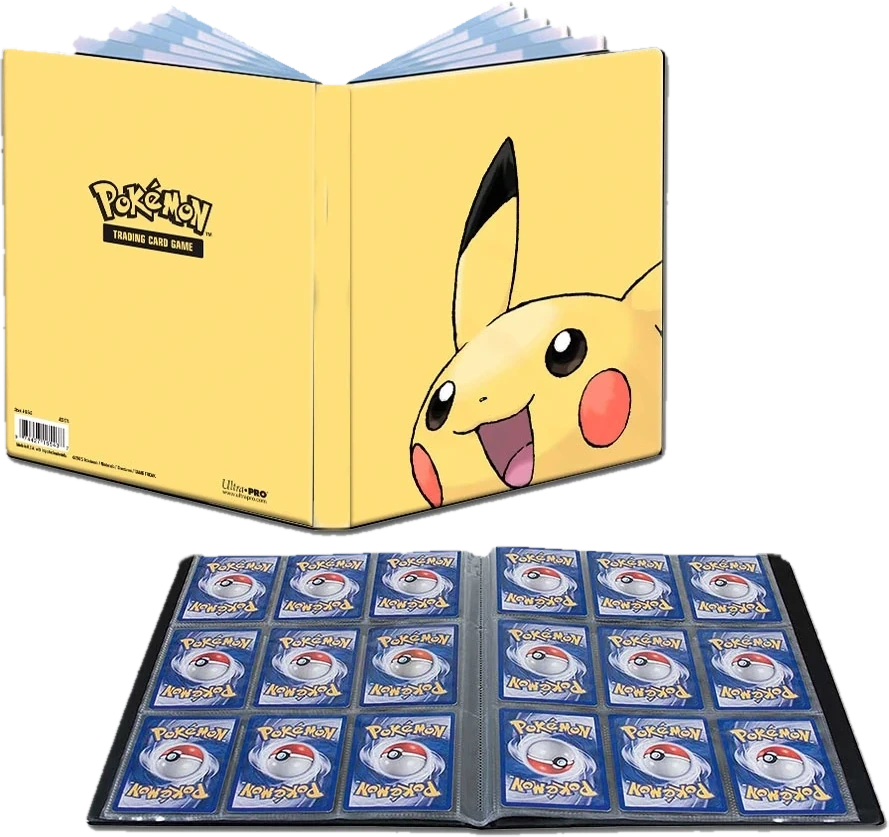 Ultra Pro Pokémon TCG Pikachu 9-pocket Binder - open, 9-pocket pages